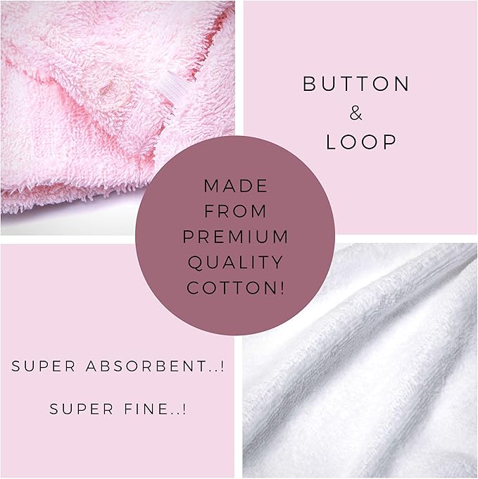 KEEPOZ Hair Towel Wrap Quick Dry 100% Cotton Super Absorbent Turban Head Wrap - Image 3