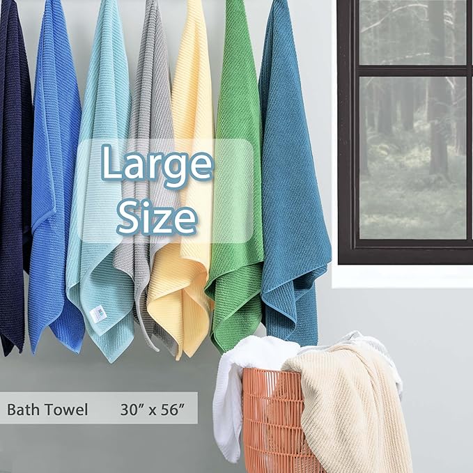 VOOVA & MOVAS Pink Bath Towels Set of 4, Large 30" x 56" - Image 4