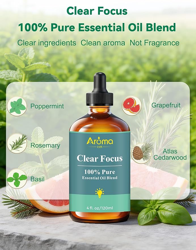 Clear Focus — A 100% Pure Essential Oil Blend, Cool-Citrus Herbal Blend that - Image 2