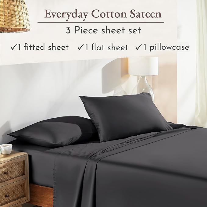 California Design Den Natural 100% Cotton Sheets Twin XL Size Set - Image 4