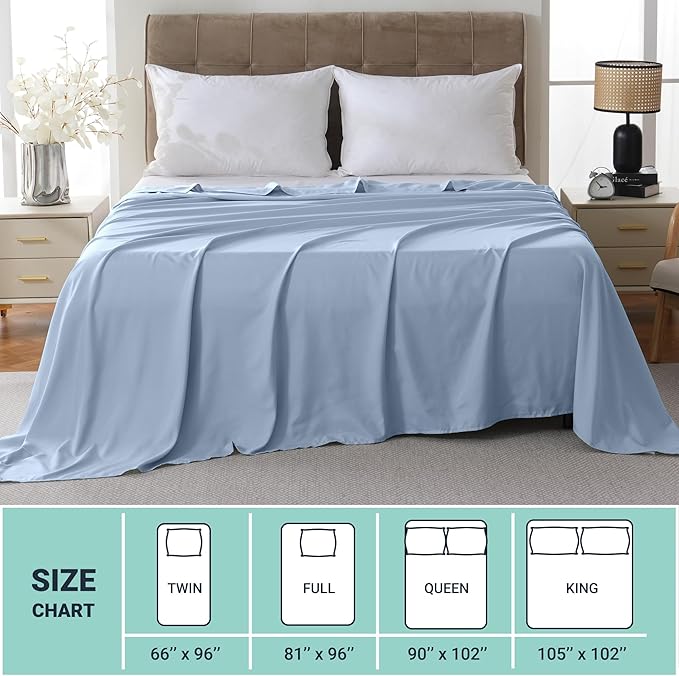 ZPECC Twin Flat Sheet Only 1 Pack, Durable Light Blue Top Bed Sheets - Image 5