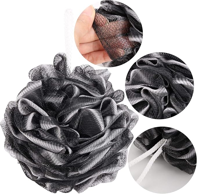 BTYMS 4 Pieces Loofah Sponge Shower Puff Exfoliating Bath Sponge 60g Mesh Pouf - Image 2