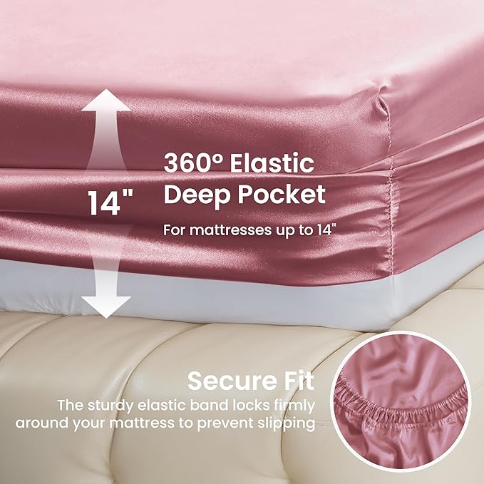 Love's cabin Full Size Satin Sheet Sets - Image 4