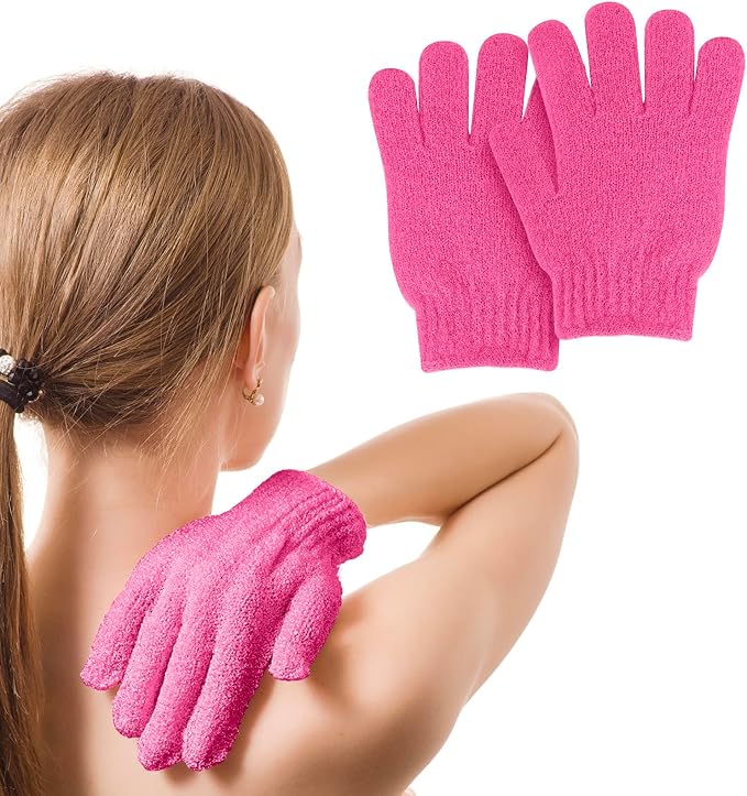 MOLOPPO 2 PCS Exfoliating Glove, Scrub Gloves Exfoliating, Body Exfoliator by MOLOPPOCase