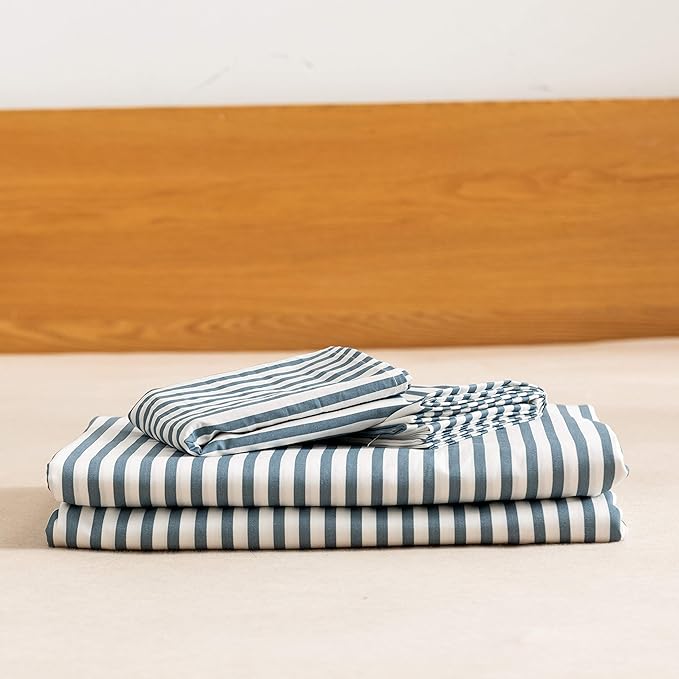 JELLYMONI 100% Natural Cotton 2pcs Striped Duvet Cover Sets, - Image 9