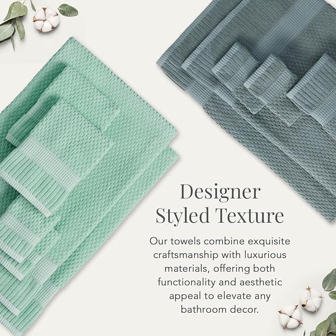 NY Loft 100% Cotton Towel Set| Super Soft & Absorbent Quick-Dry |Textured and - Image 4