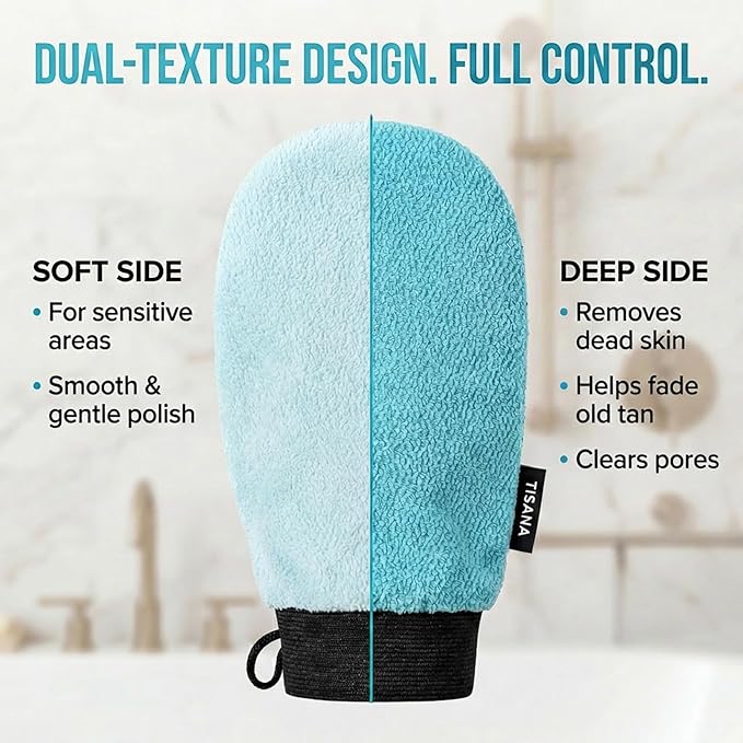 Exfoliating Glove for Shower – Dual-Sided Scrubber Mitt – Deep Exfoliation - Image 3