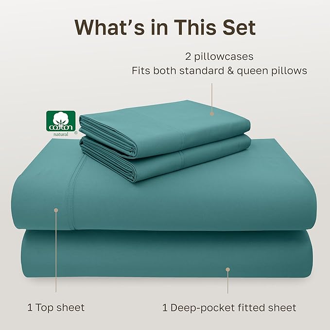 California Design Den 100% Cotton Sheets Full Size Set - Image 4