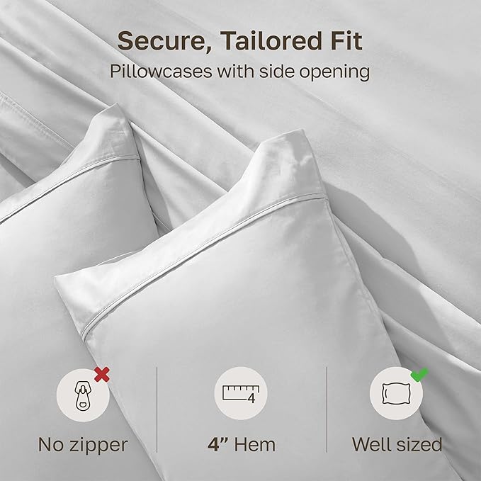 California Design Den Queen/Standard Pillow Cases Set of 2-400 Thread Count - Image 4