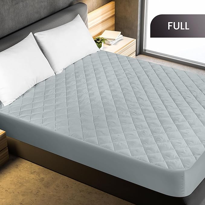 Utopia Bedding Quilted Fitted Mattress Pad, Full Size, Elastic Fitted Mattress - Image 2