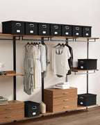 2 Pack File Storage Organizer, Filing Box, Portable File Box with Lid, Fit for Letter/Legal File Folder Storage, Document Organizer, Black