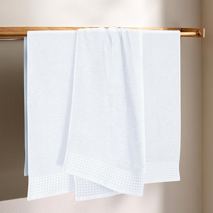 GLAMBURG Ultra Soft 4 Pack Oversized Bath Towel Set 27x54 inches, 100% Cotton - Image 3