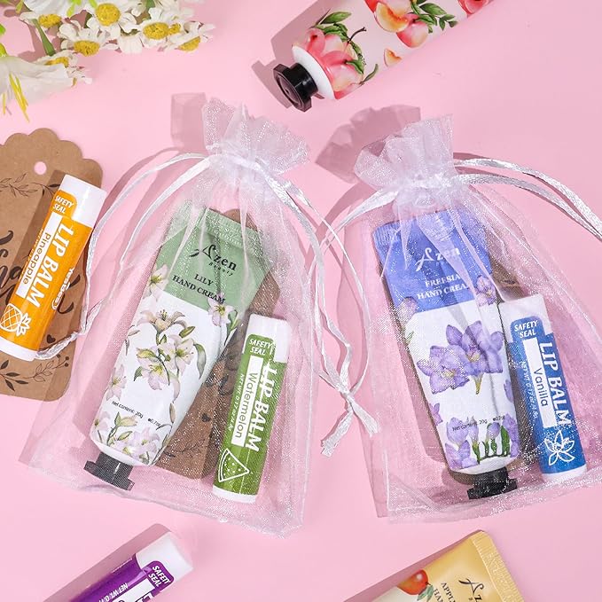AZEN 64 Sets Bulk Gifts, Hand Cream and Lip Balm Bulk Set - Image 3