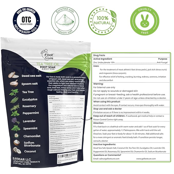 FOOT CURE Tea Tree Oil & Soothing Lavender Foot Soak - Image 3