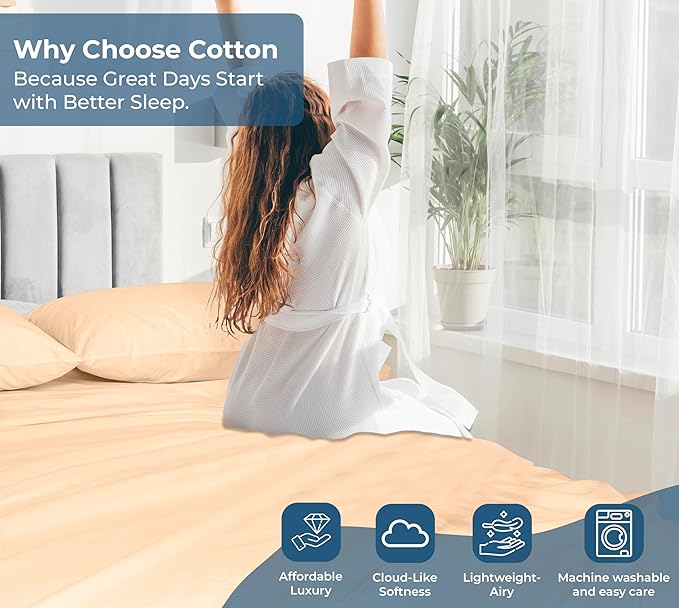 Royale Linens 100% Organic Cotton Queen Flat Sheet Only - Image 7