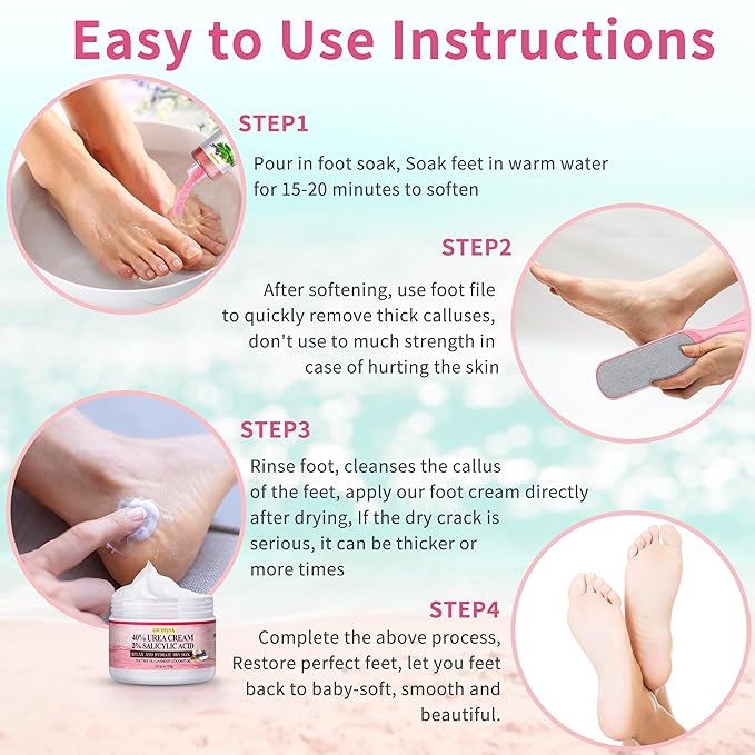LUCOTIYA Pedicure Kit Foot Spa Soak Set Callus/Cuticle Remover File, Dead Skin - Image 7
