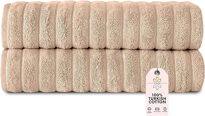 Classic Turkish Towels CTT Premium 2 Pack Bath Towels Set, Made by ClassicTurkishTowels