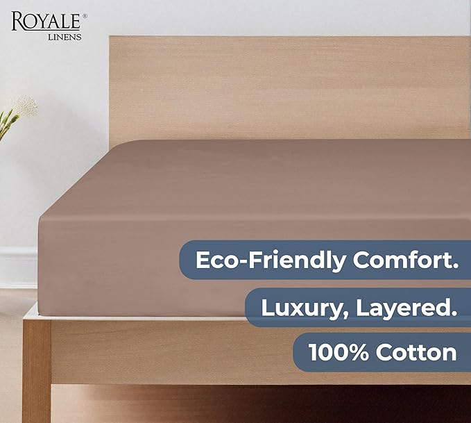 Royale Linens 100% Organic Cotton Fitted Sheet - Image 7