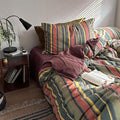 mixinni Vintage Striped Duvet Cover Set Twin XL Size by mixinni