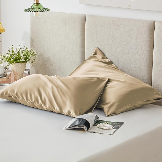 Love's cabin Satin Pillowcase Set of 2 King Size 20x36, Cooling Pillow Covers - Image 5