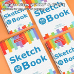 9" x 12" Sketch Book, 4-Pack 50 Sheets Spiral Bound Art Sketchbook, Acid Free Artist Drawing Paper Pad for Kids Adults, Party Art Supplies, Ideal Gifts for 8 9 10 11 12 13 14 Year Old Girl