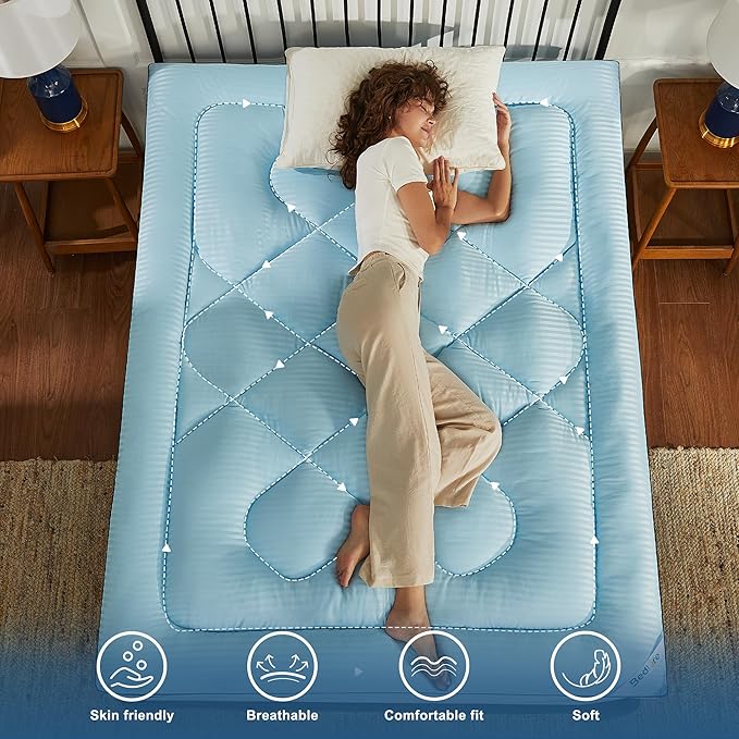 BEDLORE King Mattress Topper, Thick Pillow Top Pad - Image 6
