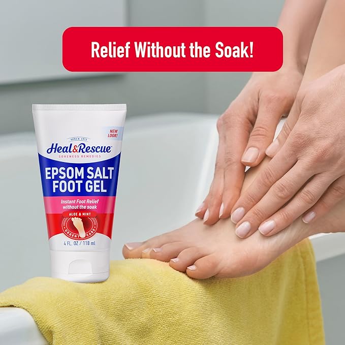 Heal&Rescue Epsom Salt Foot Gel, 4 Ounce, Soothing Relief - Image 2