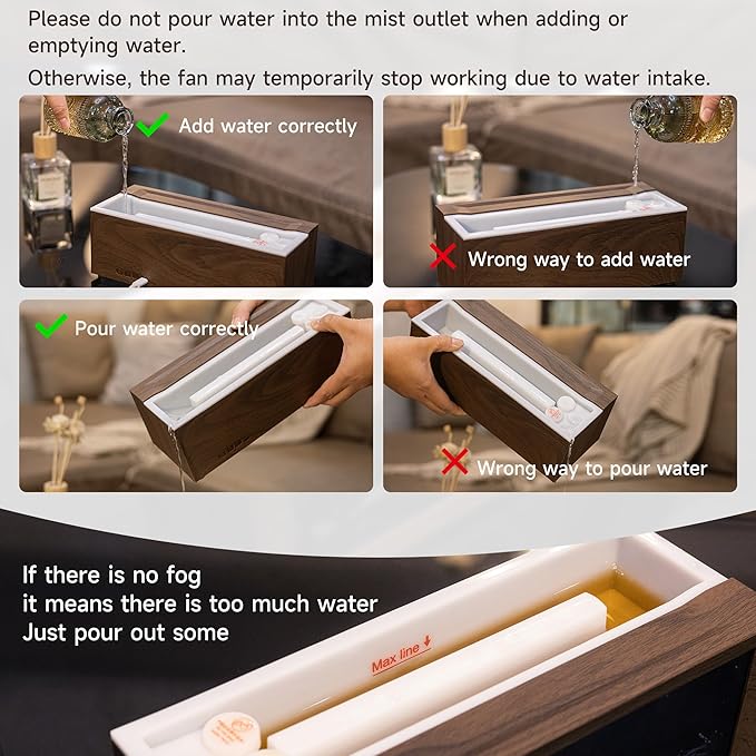 TMEHM Fireplace Flame Air Diffuser Humidifier, 7 Colors Aromatherapy Essential - Image 8