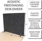 Planche Acoustic Freestanding Desk Divider - Noise Reducing Desk Privacy Panel - Library & Office Furniture Partition - Workstations Shield Barrier - Instant Wall Desk 20" H x 24" W (4 Pack, Shadow)