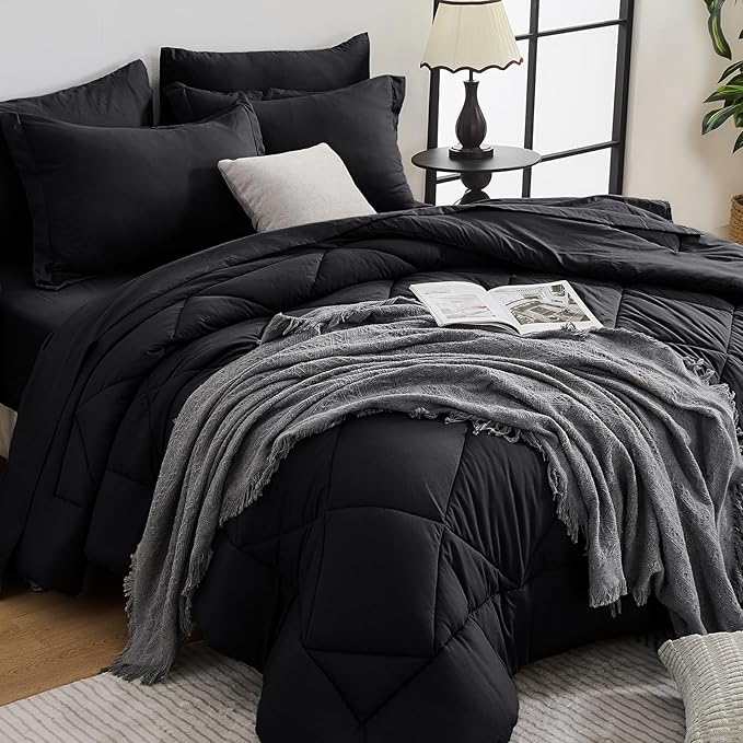 HEVUMYI Black Twin Comforter Set by HEVUMYI