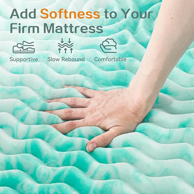 SINWEEK 1.5 Inch Mattress Topper 5-Zone Memory Foam Mattress Topper Pressure - Image 4