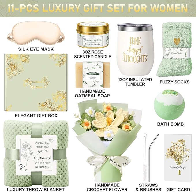 Birthday Gifts for Women, Gift Baskets for Women Self Care Spa Set, Get Well - Image 2
