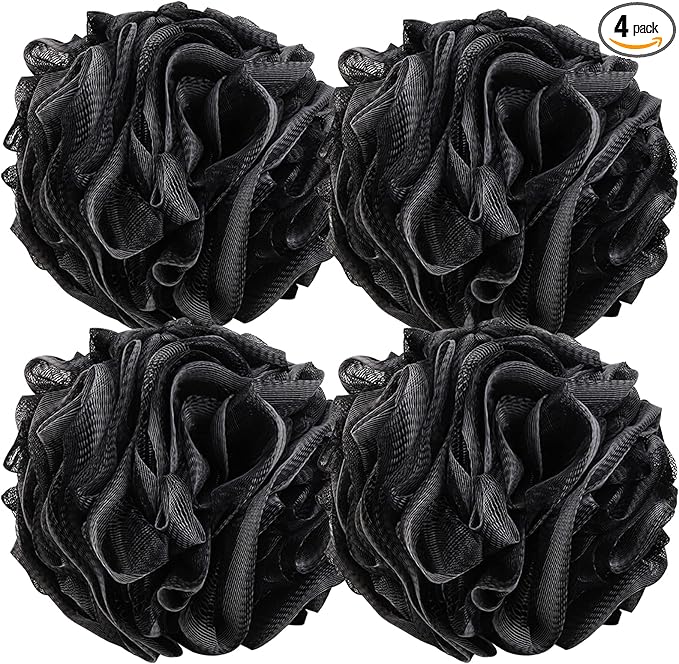 BTYMS 4 Pieces Large Loofah Sponge Shower Puff Bath Scrunchie 75g/pc Shower by BTYMS