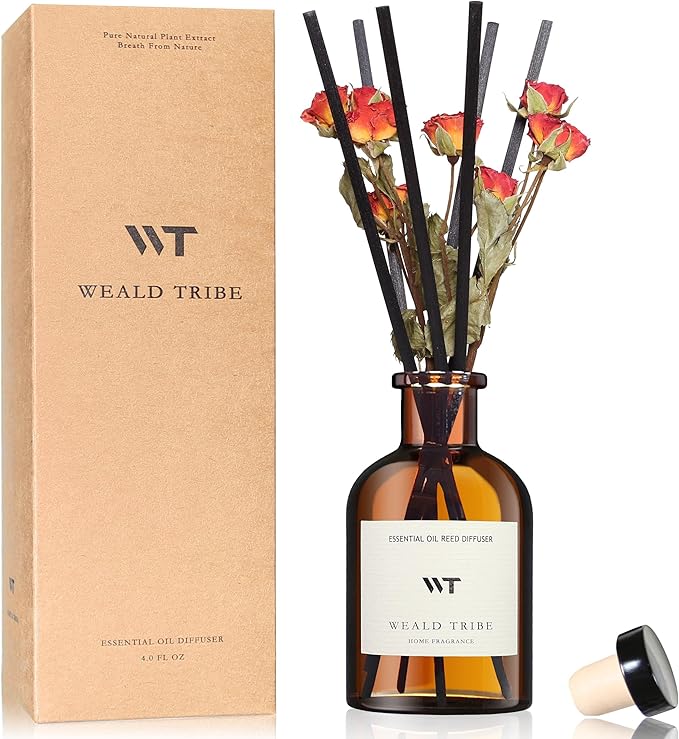 WEALD TRIBE Reed Diffuser Set for Bathroom Air Fresheners, Oil Diffuser Sticks by WEALD+TRIBE