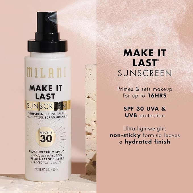 Milani Sunscreen Setting Spray + Primer, Make It Last Sunscreen - Image 3