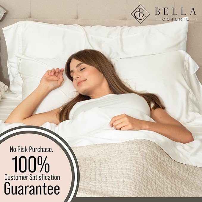 Bella Coterie | Luxury Bamboo Viscose Queen Size Pillowcase Set | 100% - Image 5
