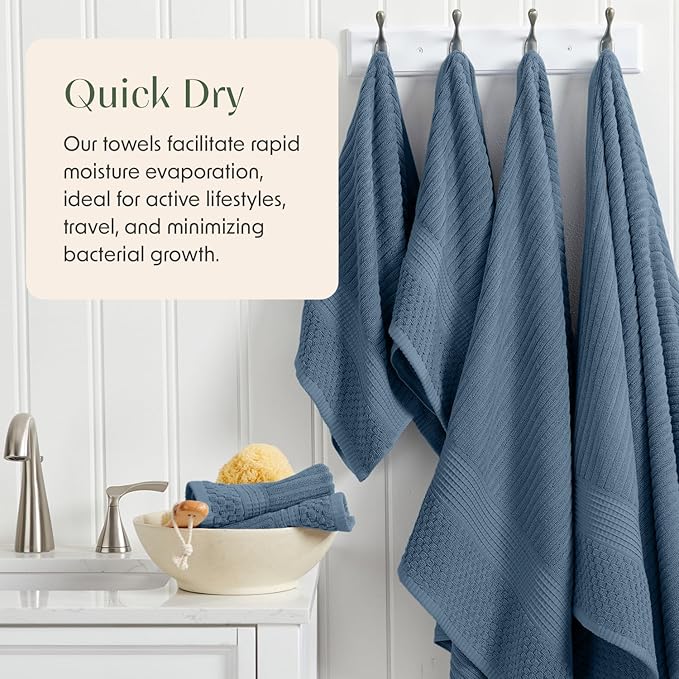 Springtree Home 100% Cotton Bath Towel Set | 6 Piece Set | Absorbent & - Image 3