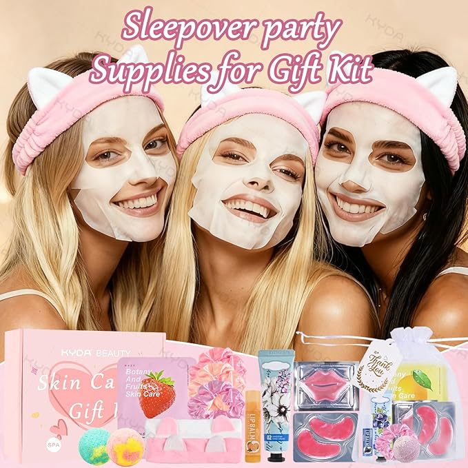 KYDA 84PCS SPA Party Supplies for Women, Face Mask, Hand Cream, Lip Balm - Image 3