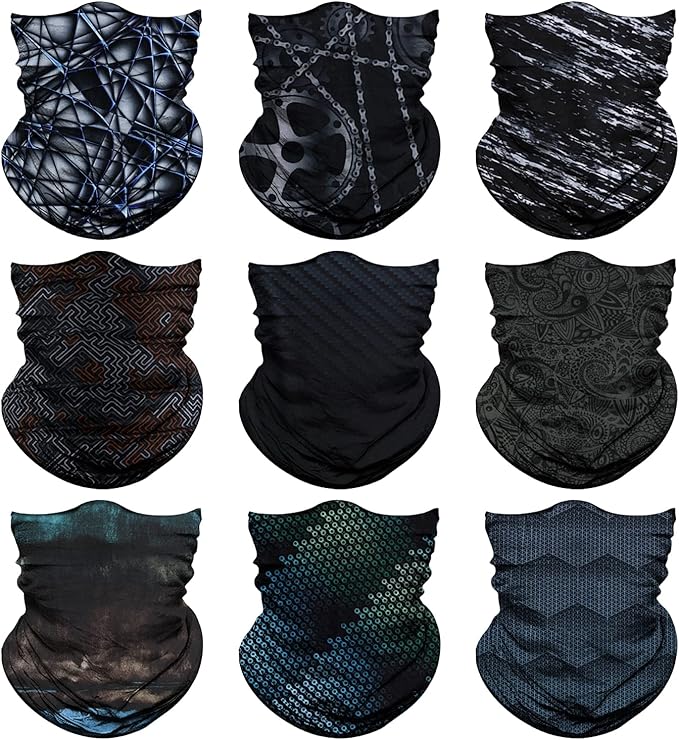 Venswell Neck Gaiter Face Mask Men Women, Seamless Bandana Rave Face Cover by Venswell