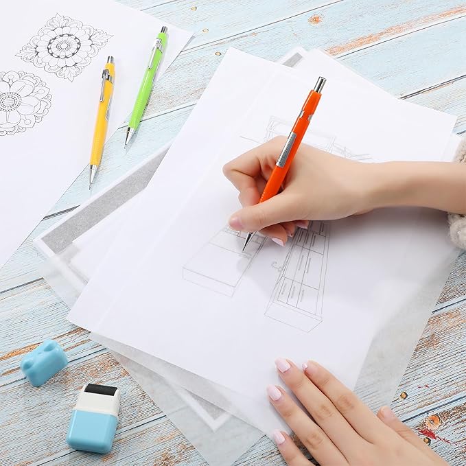 Tenare 250 Sheets Tracing Paper for Drawing Light up Tracing Paper Pad Translucent Sketching Drawing DIY Crafts Painting Works(White,9 x 12 Inch)