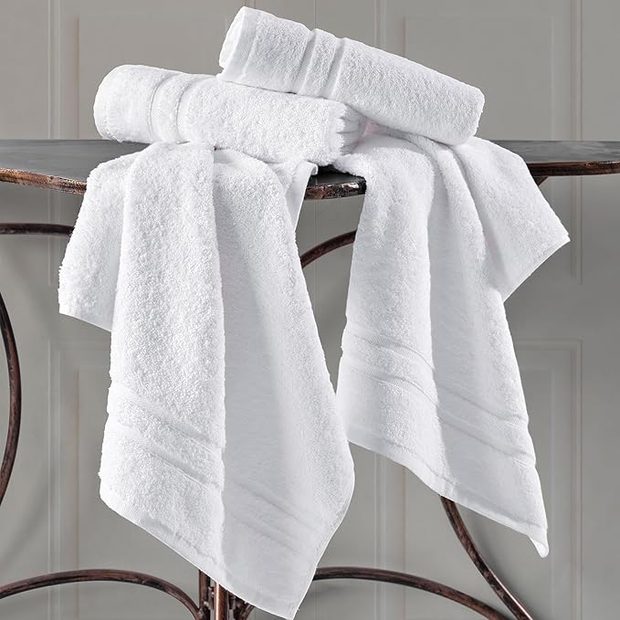 Hawmam Linen White Hand Towels for Bathroom, 16x29 Inch, Premium Turkish Cotton - Image 5