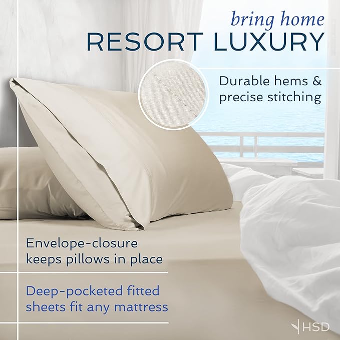 Hotel Sheets Direct 4 Piece Bed Sheet Set California King Size, 100% Viscose - Image 4