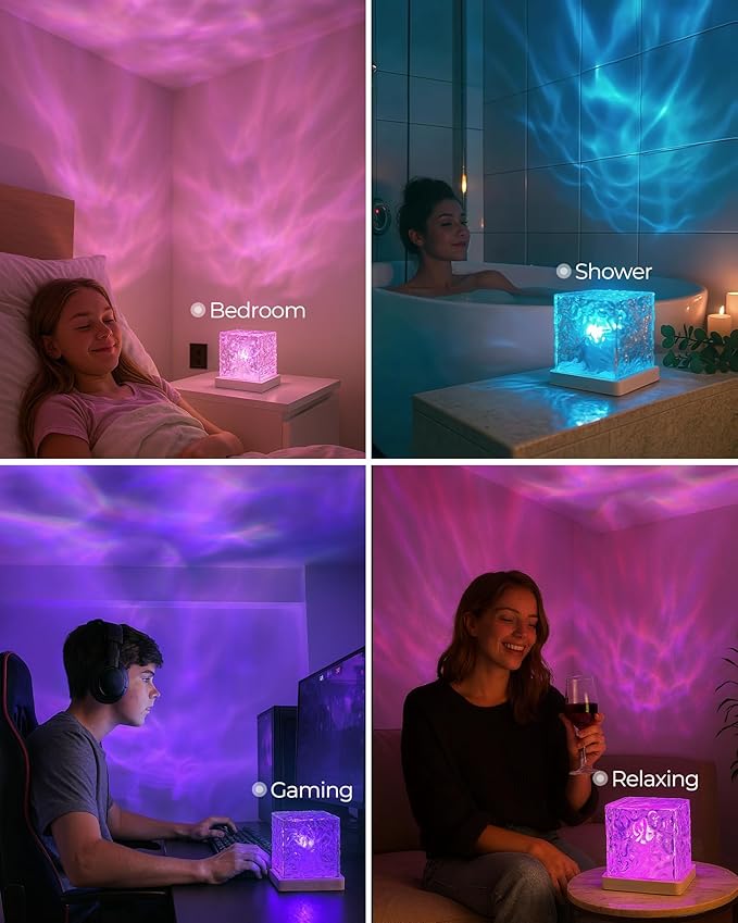 Rechargeable Shower Light No Wiring, 16 Color Ocean Wave Projector Light - Image 7