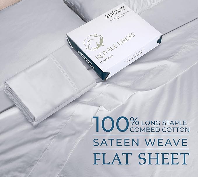 400 Thread Count 100% American Grown Cotton Flat Sheet - Image 2