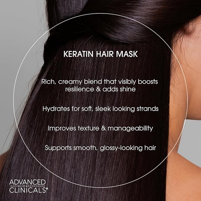 Advanced Clinicals Keratin Hair Mask Treatment, 12 Fl Oz - Image 3