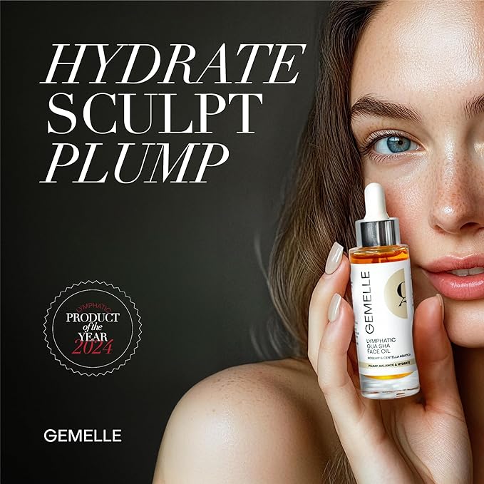 GEMELLE Lymphatic Gua Sha Face Oil | 10x Award Winner | Detox, Hydrate | - Image 2