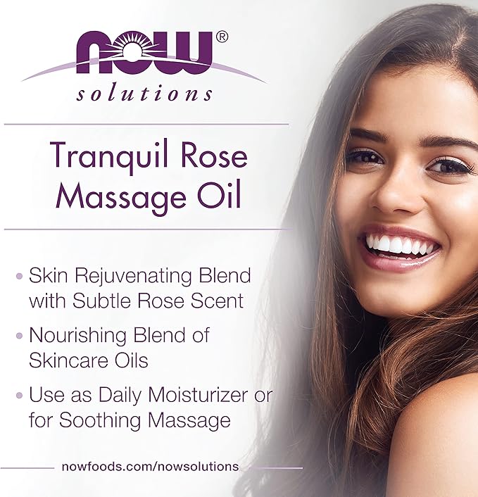 NOW Solutions, Tranquil Rose Massage Oil, Body Moisturizer - Image 4