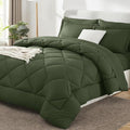 CozyLux King Size Comforter Set Olive Green by CozyLux