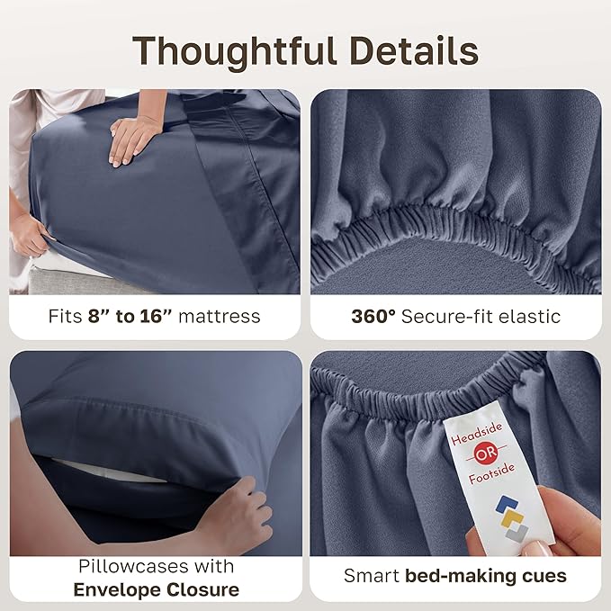 California Design Den 6-Pc Queen Size Sheet Set - Image 6
