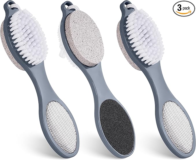 3 Pcs 4 in 1 Foot Brush for Use in Shower by TaShow